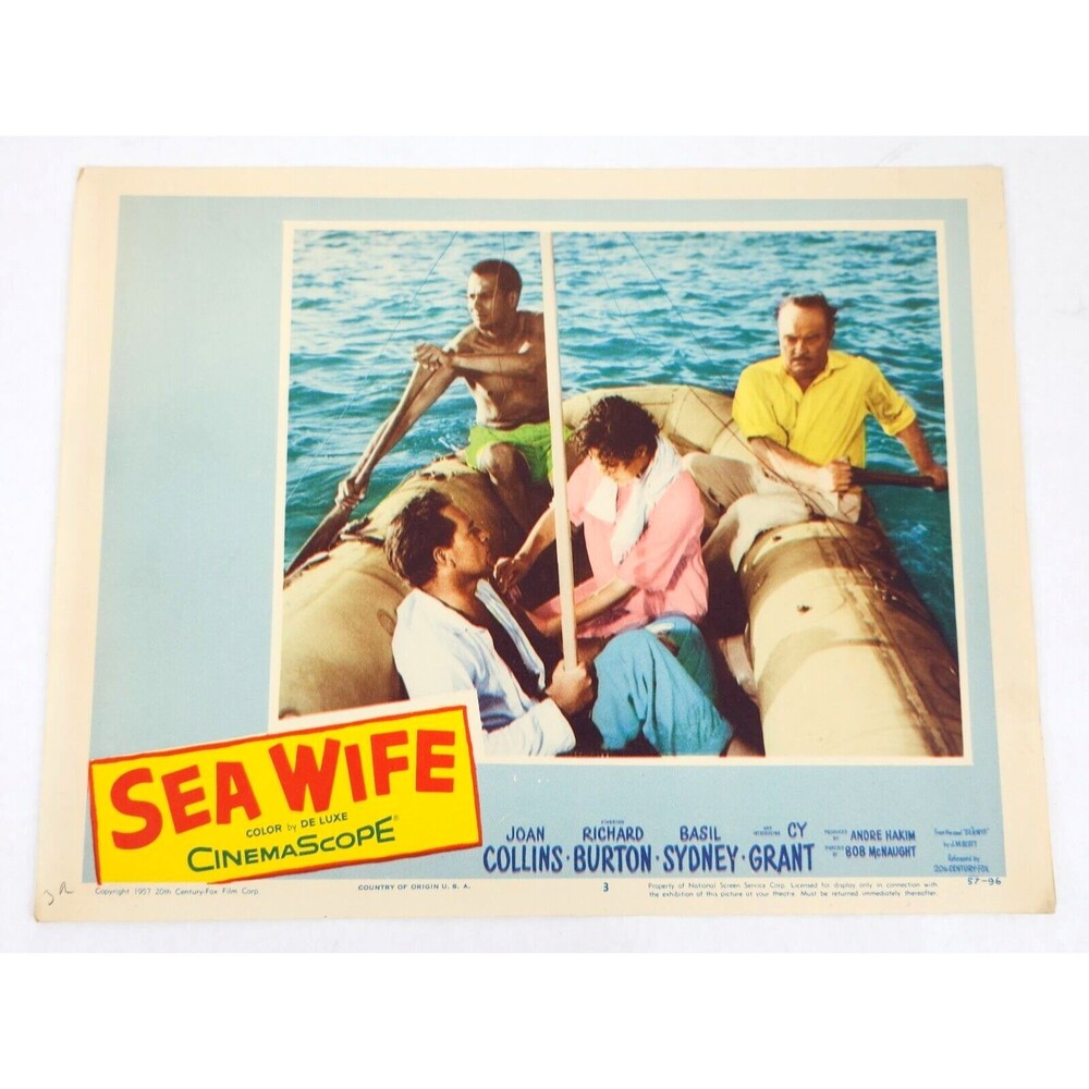 Sea Wife 1957 Lobby Card Movie Poster Joan Collins Richard Burton Thriller Drama